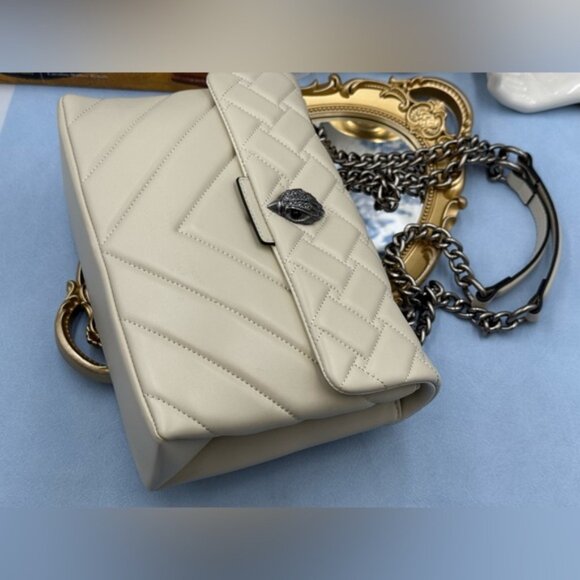 🆕 KURT GEIGER LONDON 🧿 NWOT Leather Kensington Convertible Shoulder Bag, Ivory - Picture 10 of 15
